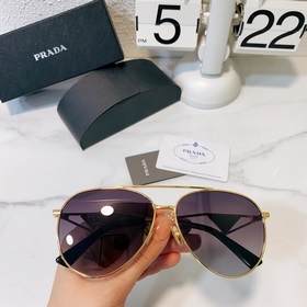 Солнцезащитные очки PRADA, модель Pilot, с двойной дужкой и треуг