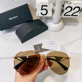 Солнцезащитные очки PRADA, модель Pilot, с двойной дужкой и треуг