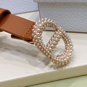 Dior Pearl латунь, металл, двусторонняя телячья кожа с логотипом 