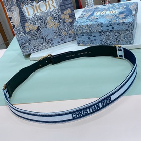 Dior 2023 вышитые буквы на кожаном поясе, 3,4 см, высококачествен