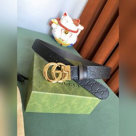 GUCCI Двойной пояс шириной 3,7 см, одна сторона из кожи Gucci Sig