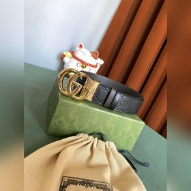 GUCCI Двойной пояс шириной 3,7 см, одна сторона из кожи Gucci Sig