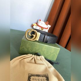 GUCCI Двойной пояс шириной 3,7 см, одна сторона из кожи Gucci Sig