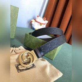 GUCCI Двойной пояс шириной 3,7 см, одна сторона из кожи Gucci Sig