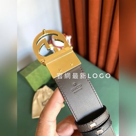 GUCCI Двойной пояс шириной 3,7 см, одна сторона из кожи Gucci Sig