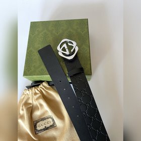 Классический ремень Gucci с тиснением, шириной 4 см, с пряжкой, п