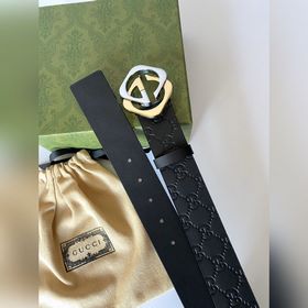 Классический ремень Gucci с тиснением, шириной 4,0 см, с пряжкой,