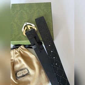 Классический ремень Gucci с тиснением, шириной 4,0 см, с пряжкой,