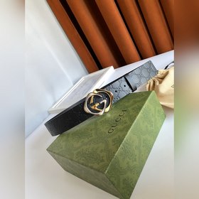 Классический ремень Gucci с тиснением, шириной 4,0 см, с пряжкой,