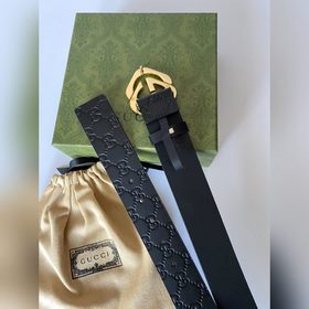 Классический ремень Gucci с тиснением, шириной 4 см, с пряжкой, п