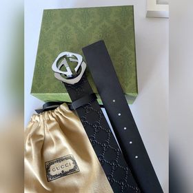 Классический ремень Gucci с тиснением, шириной 4 см, с пряжкой, п