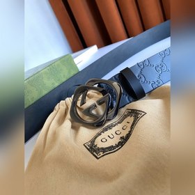 Классический ремень Gucci с тиснением, шириной 4 см, с пряжкой, п