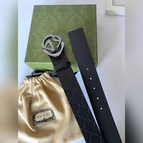 Классический ремень Gucci с тиснением, шириной 4 см, с пряжкой, п