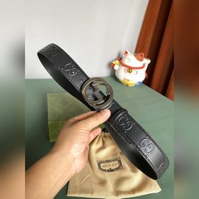 Gucci 4,0-дюймовый ремень из тисненной кожи с принтом из серии Ma