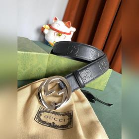 Gucci 4,0 см широкий ремень из тисненной кожи с принтом из серии