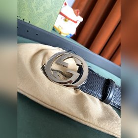 Gucci 4,0 см широкий ремень из тисненной кожи с принтом из серии 