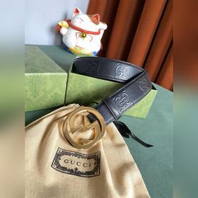 Gucci 4,0 см широкий ремень из тисненной кожи с принтом из серии