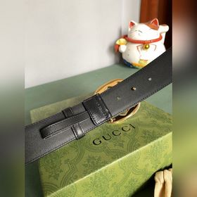 Gucci 4,0 см широкий ремень из тисненной кожи с принтом из серии 