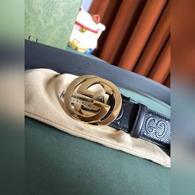 Gucci 4,0 см широкий ремень из тисненной кожи с принтом из серии 