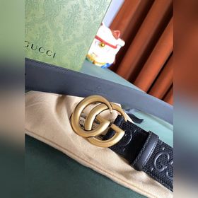 Gucci 4,0 см широкий ремень из тисненной кожи с принтом из серии