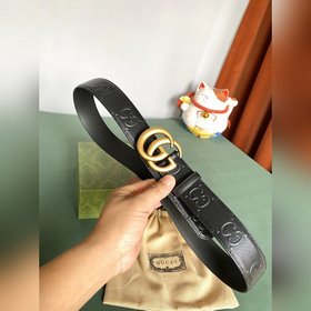 Gucci 4,0 см широкий ремень из тисненной кожи с принтом из серии 