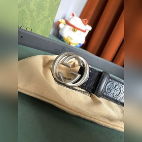 Gucci 4,0 см широкий ремень из тисненной кожи с принтом из серии 