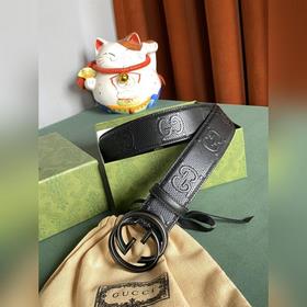 Gucci 4,0 см широкий ремень из тисненной кожи с принтом из серии