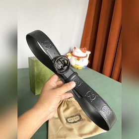 Gucci 4,0 см широкий ремень из тисненной кожи с принтом из серии 