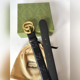 Gucci 4,0 см широкий ремень из тисненной кожи с принтом из серии 