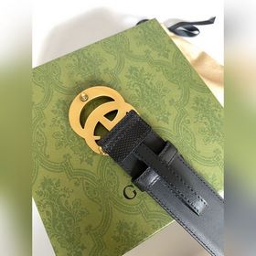 Gucci 4,0 см широкий ремень из тисненной кожи с принтом из серии 