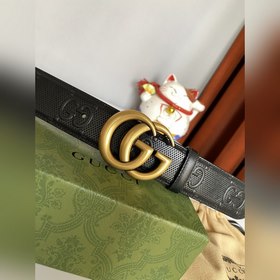 Gucci 4,0 см широкий ремень из тисненной кожи с принтом из серии 