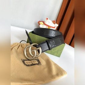 Gucci 4,0 см широкий ремень из тисненной кожи с принтом из серии 