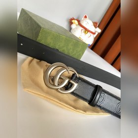 Gucci 4,0 см широкий ремень из тисненной кожи с принтом из серии 