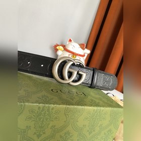 Gucci 4,0 см широкий ремень из тисненной кожи с принтом из серии 