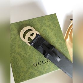 Gucci 4,0 см широкий ремень из тисненной кожи с принтом из серии 
