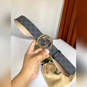 Классический пояс Gucci Supreme из канваса. Оригинальный материал