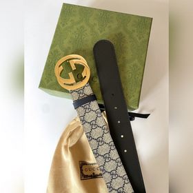 Классический пояс Gucci Supreme из канваса. Оригинальный материал