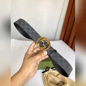 Классический пояс Gucci из ткани Supreme. Оригинальный материал с