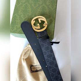 Классический пояс Gucci из ткани Supreme. Оригинальный материал с