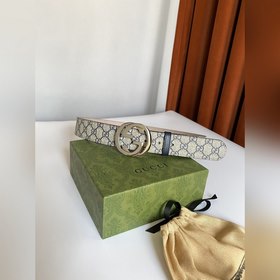 Классический пояс Gucci Supreme из канваса. Оригинальный материал