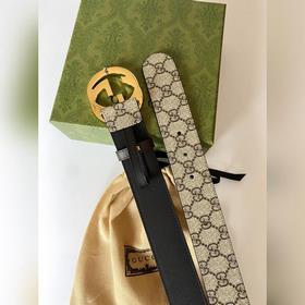 Классический пояс Gucci Supreme из канваса. Оригинальный материал