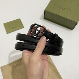 Gucci 409417 18YXV Узкая версия 2,0 см Теленая кожа с тонким крае
