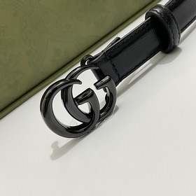 Gucci 409417 18YXV Узкая версия 2,0 см Теленая кожа с тонким крае