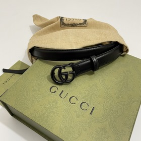 Gucci 409417 18YXV Узкая версия 2,0 см Теленая кожа с тонким крае
