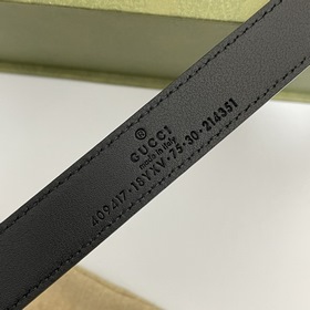 Gucci 409417 18YXV Узкая версия 2,0 см Теленая кожа с тонким крае