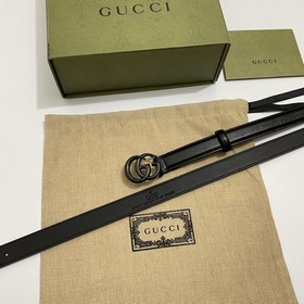 Gucci 409417 18YXV Узкая версия 2,0 см Теленая кожа с тонким крае