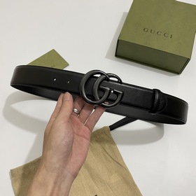 Gucci 400593 18YXV Широкая версия 4,0 см Теленая кожа с тонким кр