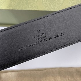 Gucci 400593 18YXV Широкая версия 4,0 см Теленая кожа с тонким кр