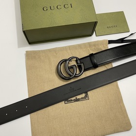 Gucci 400593 18YXV Широкая версия 4,0 см Теленая кожа с тонким кр
