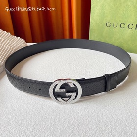 Классическая модель Gucci с тиснением, импортная кожа, оригинальн